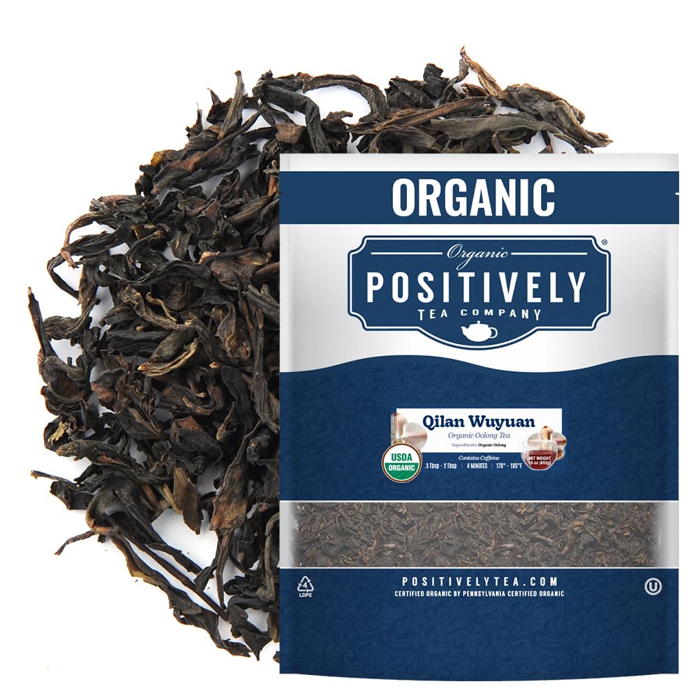 Organic Positively Tea Company, Qilan Wuyuan Oolong Tea, Loose Leaf, 16 Ounce