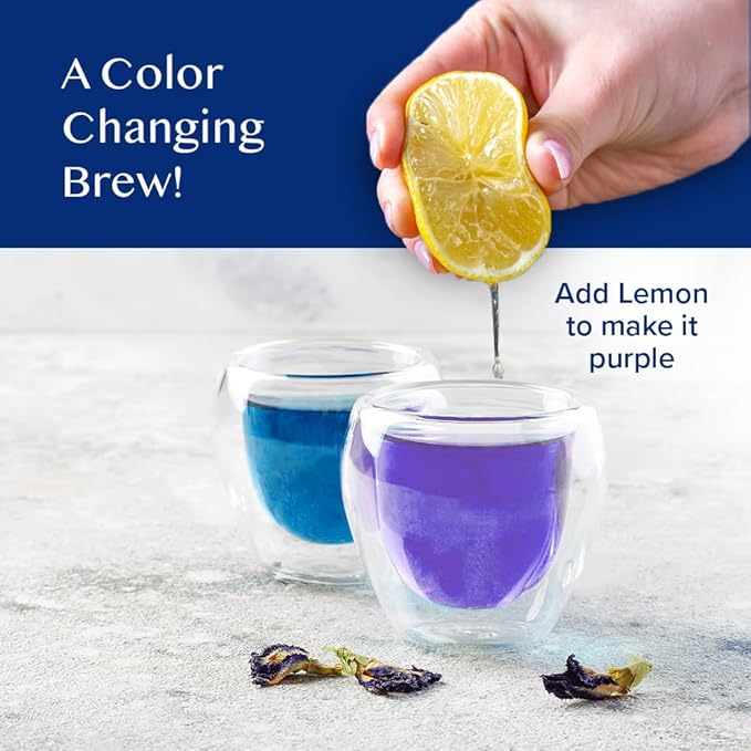 VAHDAM, Butterfly Pea Flower Tea (1.76oz) 100+ Cups | Delicate & Earthy | Vacuum Sealed for Freshness | Butterfly Pea Flower Loose Leaf | Brew Iced Tea, Cooking, Mocktails & Cocktails