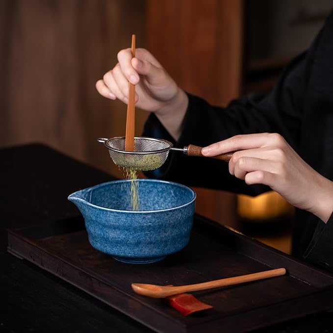 Premium Matcha Ceremony Set – Complete 9-Pcs Ritual Kit – Presented in Luxury Magnetic Gift Box, Perfect for Gifting or Self-Care (Gem Blue)