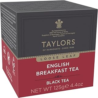 Taylors of Harrogate English Breakfast, Black Tea, Loose Leaf, 4.41 Ounce Carton (Pack of 1), Rich, Bright & Malty, Caffeinated, Premium Whole Leaf Tea