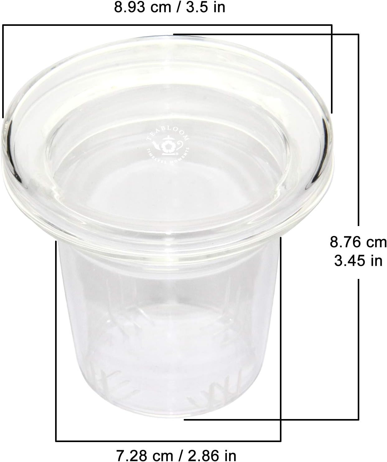 Teabloom Universal Glass Tea Infuser with Dual-Purpose Lid/Coaster – Hygienic, Non-Toxic Glass Filter for Loose Tea Leaves – Lead-Free & Cadmium-Free – Tea Purist's Choice