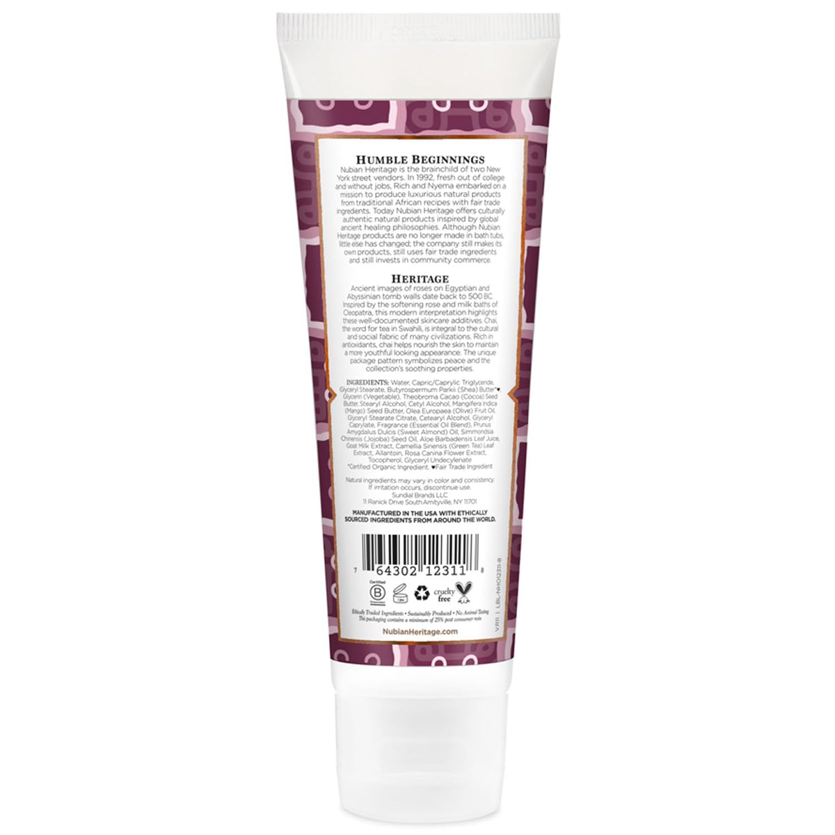 Nubian Heritage Hand Cream, Goat’s Milk & Chai – Soothing & Hydrating Shea Butter Lotion with Aloe Vera, Vitamin E & Rose