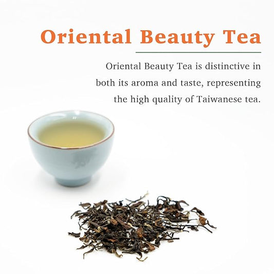 TEA & TIME Oriental Beauty Tea, Oolong Tea Loose Leaf, Premium Chinese Tea, Taiwan Origin (75g / 2.64oz)