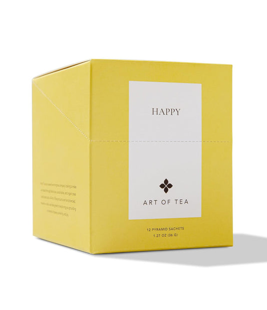 Art of Tea, Organic Happy Tea, Organic Green Tea, 12 Pyramid Tea Bags Sachets