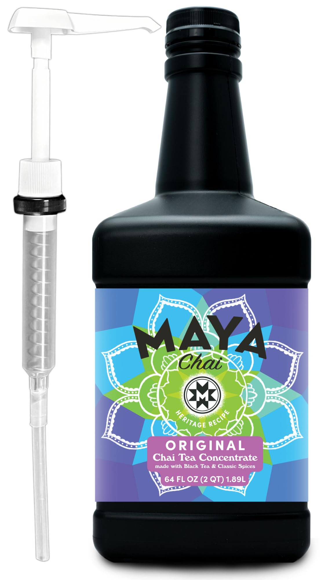 Maya Tea Maya Original Chai Tea Concentrate, Heritage Recipe, 64 fl oz with Pump