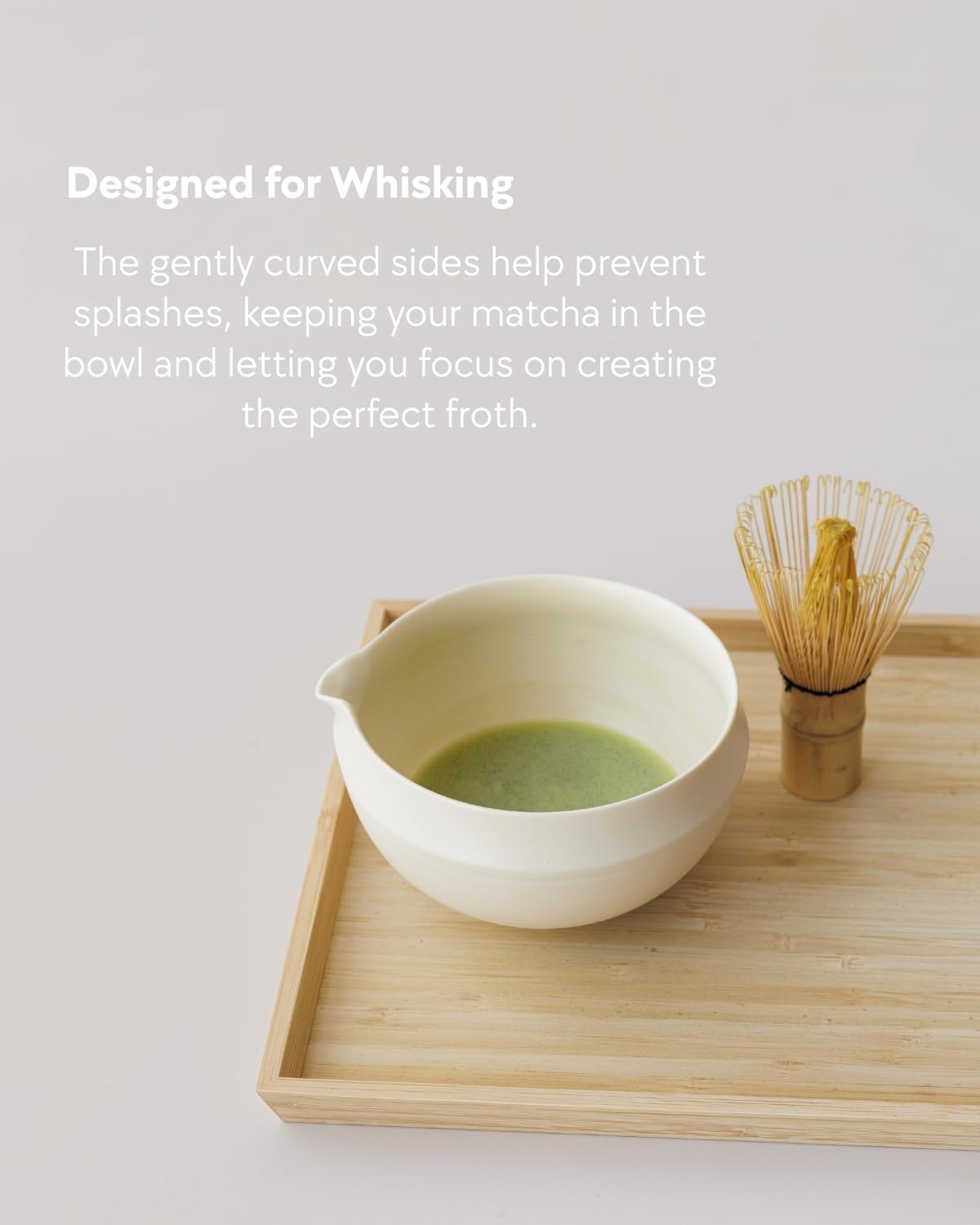 Matcha Set, 5 Pcs Matcha Whisk Set, Matte Buttercream Glaze, 17oz | Elegant Rounded Bowl with Folded Rim, Balanced Weight &amp; Comfortable Size, Gift Box Included