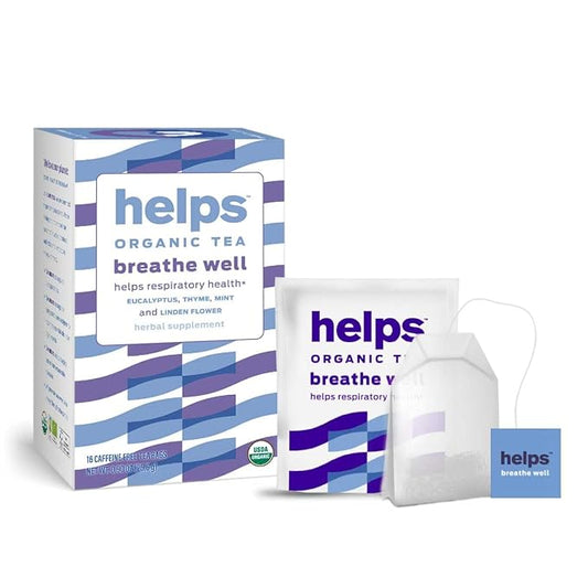 Helps Teas, Helps Breathe Well Tea, Organic herbal blend of Eucalyptus, Thyme, Tila and Mint that clear your sinuses and strengthening your inmune