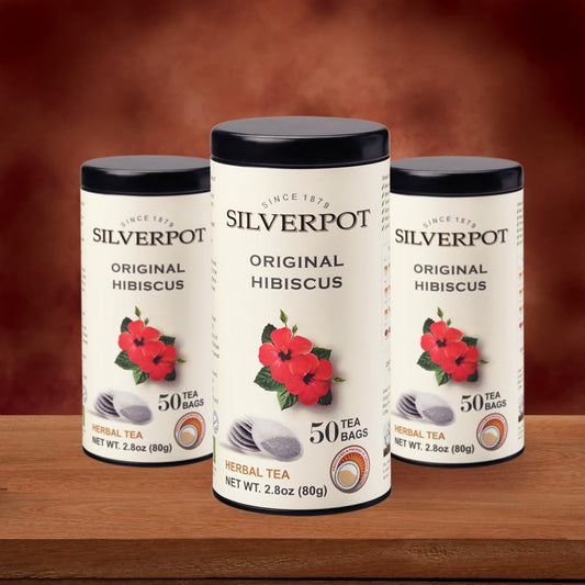 Silverpot Hibiscus Tea Bags, 50 Count, Hibiscus Flower Herbal Tea, Refreshing, Hot or Iced, Caffeine Free, 100% Natural