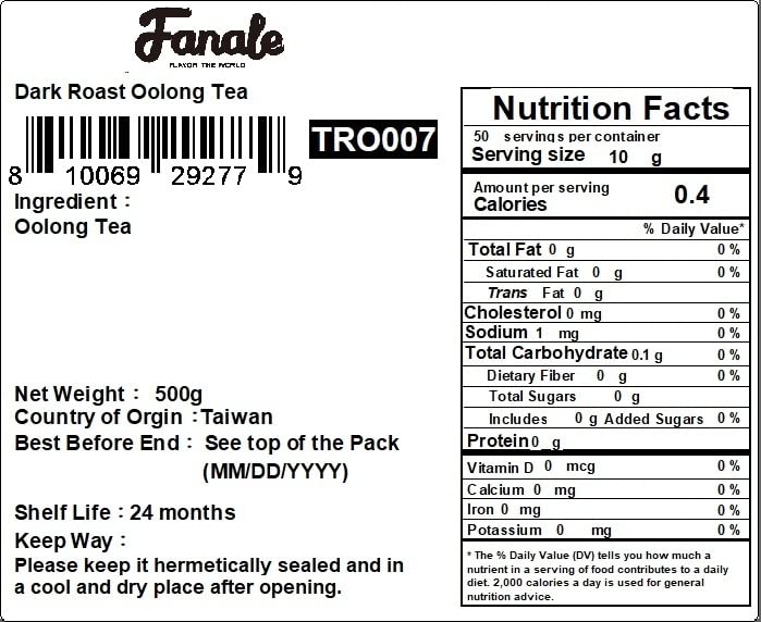 Fanale Premium Dark Roast Oolong Tea (500g / Bag) | TRO007
