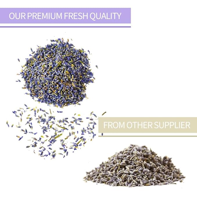 Tian HU Shan Dried Lavender Flower Buds, Culinary Food Grade for Baking, Fresh Fragrance, 4 Ounce, Caffeine Free Suger Free Vegan Herbal Tea