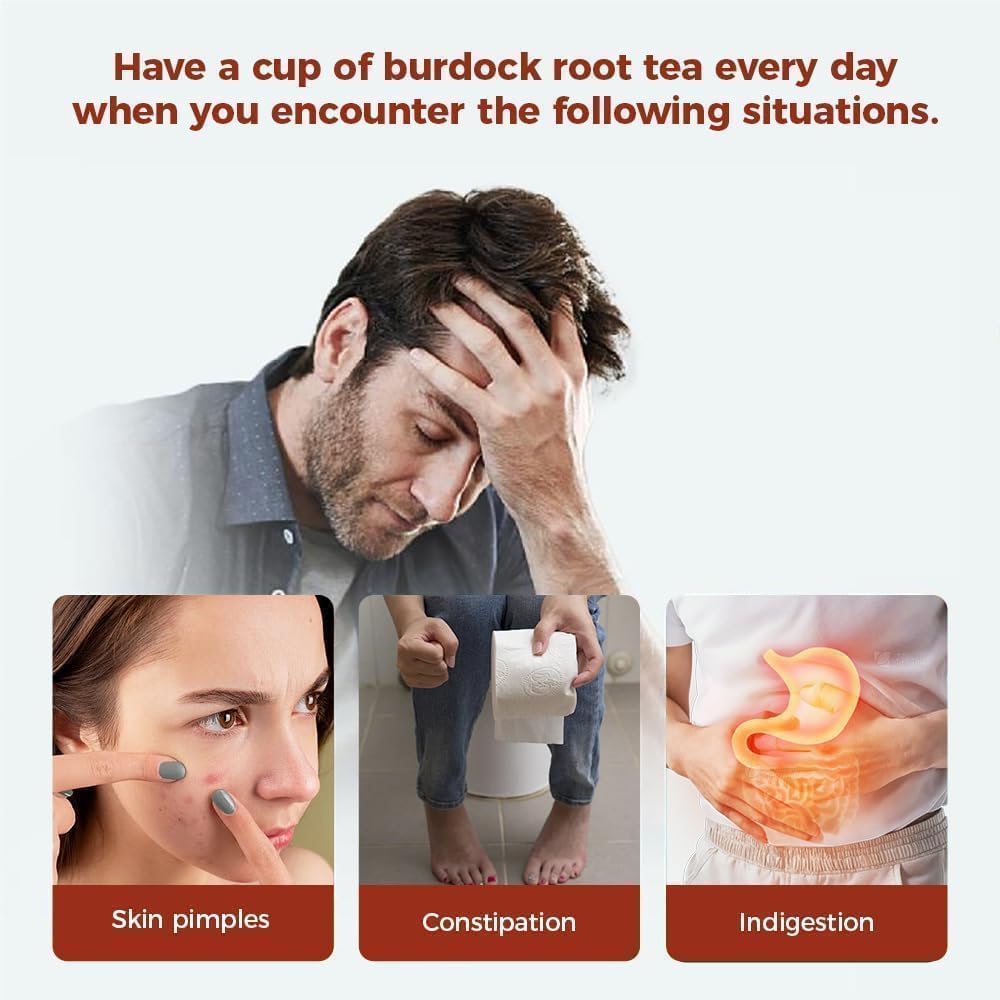WOTIHA 75 Count Premium Burdock Root Tea Bags - 100% Natural, Supports Liver Health &amp; Detox, Eases Digestion, Non-GMO Caffeine-Free, Additive-Free, Sugar-Free, Vegan.