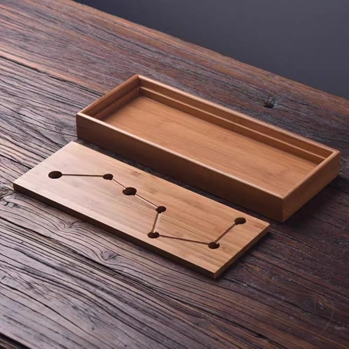 Bamboo Kung Fu Tea Tray with Water Storage Function, Suitable for Multiple scenarios Living Room Balcony Chinese Style 11x4.6x1.38 inches Home
