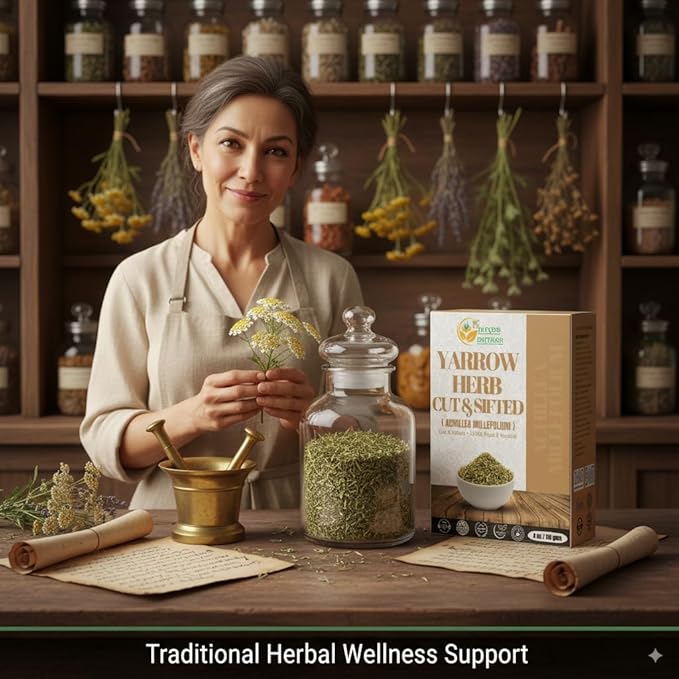 Herbs Botanica Yarrow Herb 100% Natural Dried Yarrow Flowers & Leaves for Tea, Tinctures, & Herbal Preparations – Premium Bulk Herbs for DIY Use