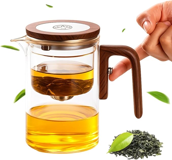 2026 New Magical Teapot, Enchanted Witchcraft Tranquil Push Control Magic Teapot with Handle, Magnetic Glass pot with Strainer for Home, Outdoor, Gifting and Office (600ml)