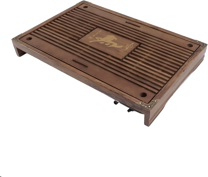 Wooden Non Fading Kung Fu Tea Tray Catch Tray Set Drawer Tea Set Tray Drainage Water Storage Tea Table Household (with drainage tool hose) (Type A