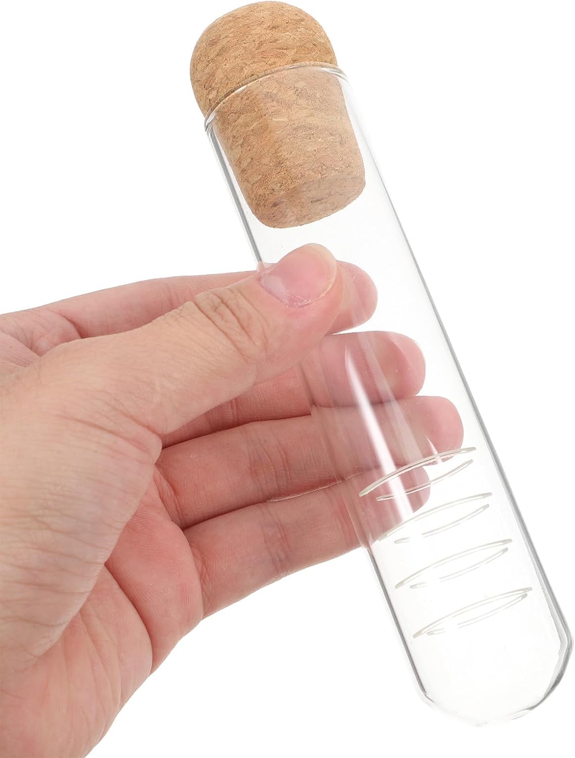 6pcs Glass Tea Infuser Tubes with Cork Stoppers Borosilicate Glass Strainers for Loose Leaf Tea Brewing at Home Or Office