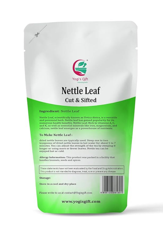 Nettle Leaves Dried 4 oz, Nettle Leaf Tea, Cut and Sifted, Stinging Nettle Herb Bulk, Non- Gmo, Ethically sourced, By Yogi's Gift®