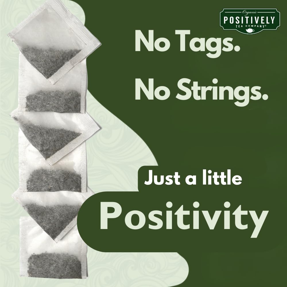 Organic Positively Tea Company, Green Tea Bags, 100 Count, Eco-Friendly Tea Bags, Non-GMO