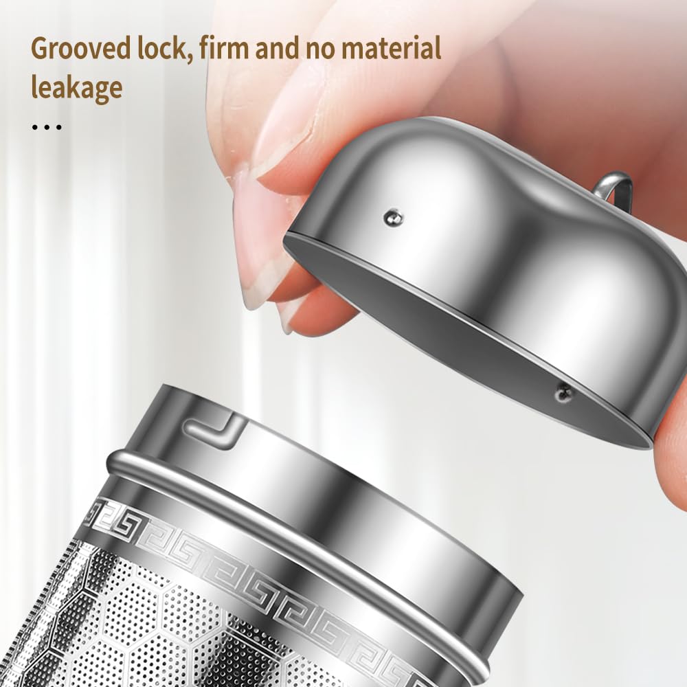 BOMANSI BOMS Tea Strainers for Loose Tea, Extra Fine Mesh Tea Infuser, 316 Stainless Steel with Extended Chain Hook, Loose