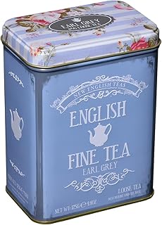 Vintage Floral Tea Tin with Earl Grey Loose Leaf Tea 125g