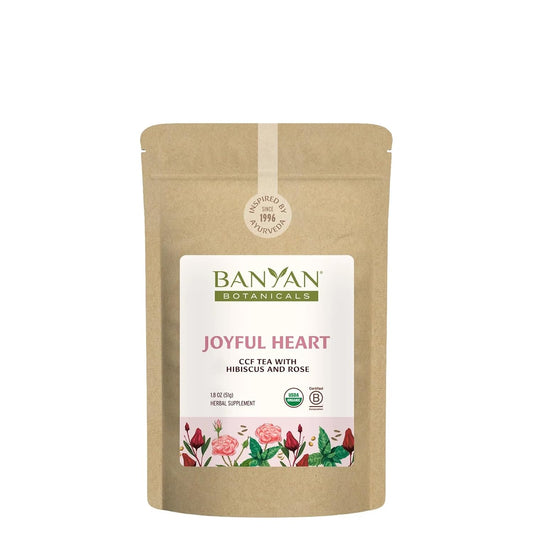 Banyan Botanicals Joyful Heart CCF Tea – Loose Leaf Organic Herbal Tea – Uplifting and Aromatic CCF Tea with Hibiscus, Tulsi, and Rose – 1.8 oz. – Non-GMO Sustainably Sourced Herbal Loose Leaf Tea