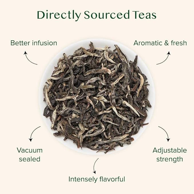 VAHDAM White Mountain Oolong Tea Loose Leaf (25 Cups/1.76oz) Pure Oolong Tea Leaves | High Elevation Grown | Vacuum Sealed | Brew Hot, Iced, Kombucha