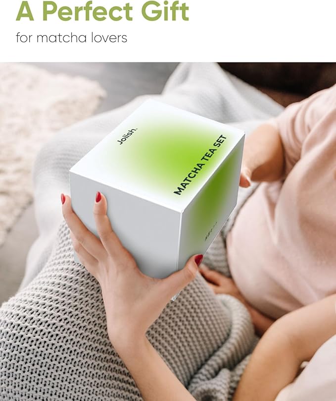 Matcha Bowl and Whisk Holder Set, Ceramic Tea Bowl and Whisk Stand, Matcha Tea Mixing Bowl with Spout (18 Ounce), Whisk Rest, Ivory White