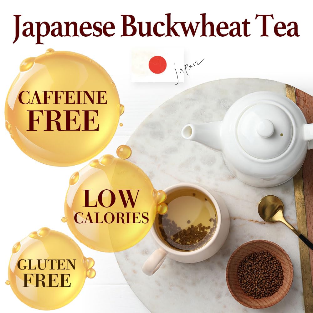 Japanese Soba Tea, Caffeine-Free Buckwheat Tea, Japan, 3.5 oz (100 g) | Gluten-free loose-leaf tea with a warm, roasted buckwheat flavor. Packed in a resealable zipper bag for easy storage