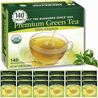 Premium Bigelowwss Organic Green Tea – 140 Individually Wrapped Tea Bags – Fresh, Smooth Taste – Daily Tea for Energy & Wellness – Long-Lasting Value Pack