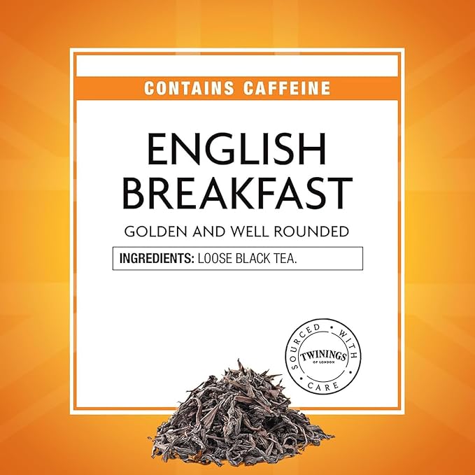 Twinings English Breakfast Loose Tea Tin, 3.53 Ounce Tin (Pack of 1), Smooth, Flavourful, Robust Black Tea Leaves, Caffeinated, Enjoy Hot or Iced