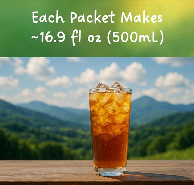 BioSweet Iced Tea Mixes - Peach Flavor | Zero Calorie Mix from Real Black Tea | Naturally Sweetened & Flavored | Non GMO, Gluten Free, Vegan (16 single-serve packets)