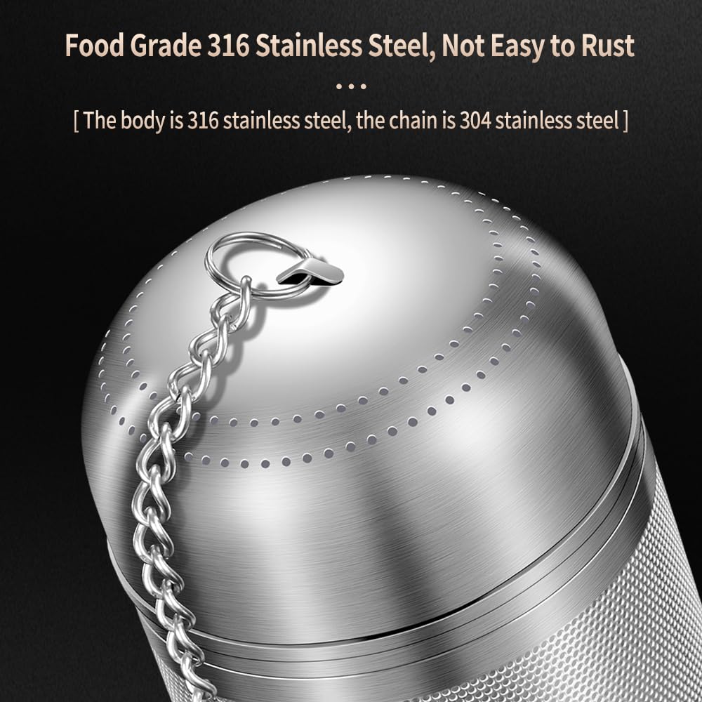 BOMANSI BOMS 2Pack Tea Strainers for Loose Tea, Extra Fine Mesh Tea Infuser, 316 Stainless Steel Loose Leaf Tea Steeper, Tea