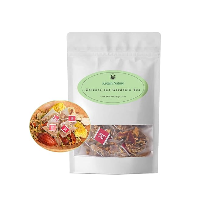 Kreain Nature Chicory And Gardenia Tea, Natural Sugar Free Blend with Honeysuckle, Licorice, and Tan