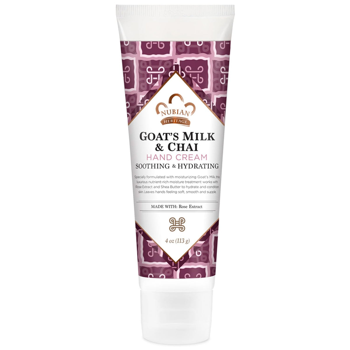 Nubian Heritage Hand Cream, Goat’s Milk & Chai – Soothing & Hydrating Shea Butter Lotion with Aloe Vera, Vitamin E & Rose