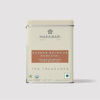 Makaibari Tea Treasures Summer Solstice Muscatel Loose Leaf Black Tea 100g (3.52oz) Tin Caddy
