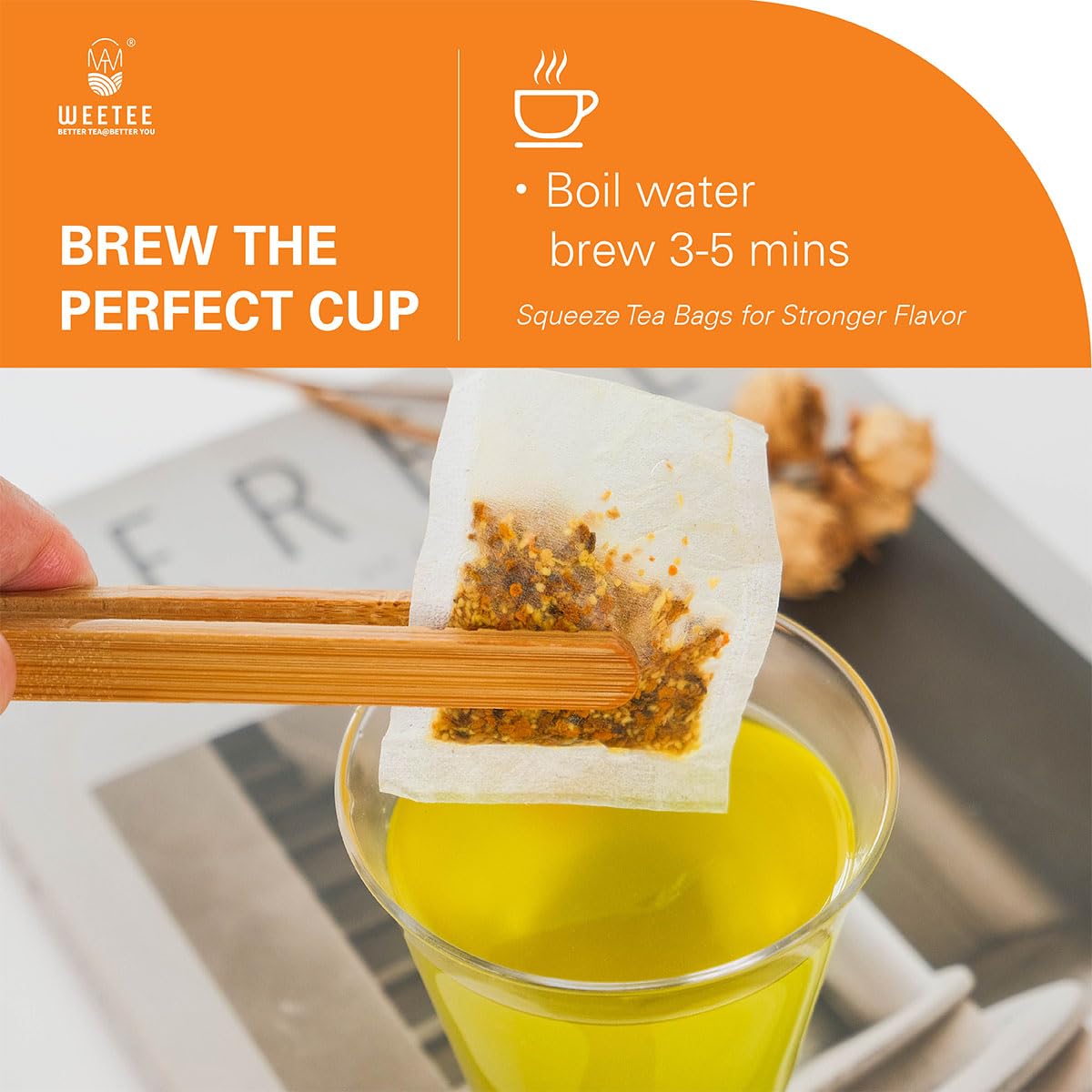 WT WEETEE Turmeric Ginger Tea Bags 100 Count, Rich Antioxidant Warm &amp; Spicy