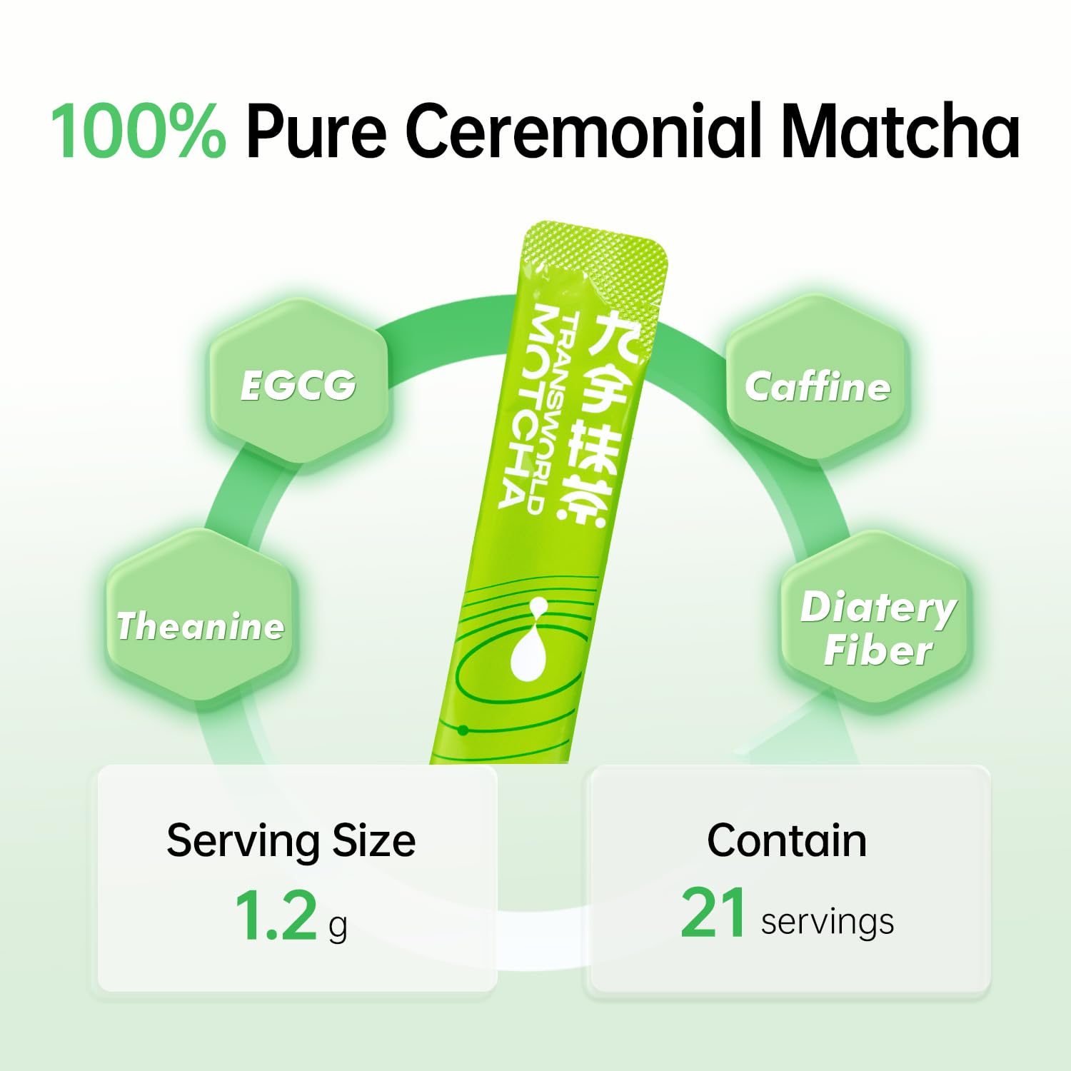 Authentic Ceremonial Matcha USDA Organic Premium Matcha Green Tea Powder for Drinking and Latte 100% Pure No Additives 21 sticks
