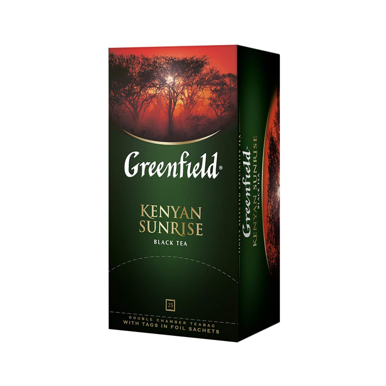 Greenfield Black Tea, Kenyan Sunrise, 25 Teabags in a Box