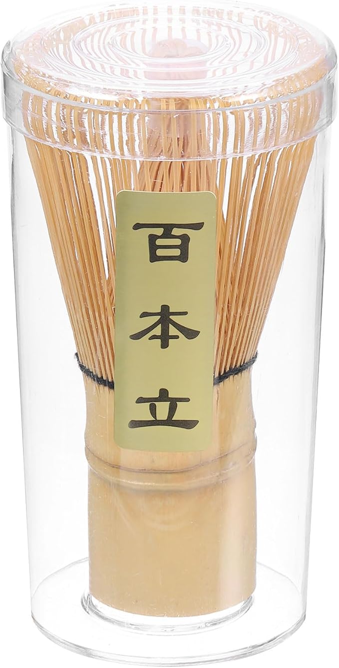 Harfington Matcha Green Tea Whisk 100 Prongs Japanese Bamboo Whisk Chasen Preparing Matcha Powder Brush Tool Tea Traditional Scoop, Yellow