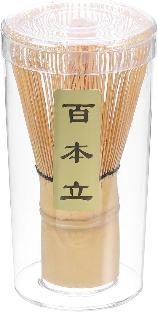 Harfington Matcha Green Tea Whisk 100 Prongs Japanese Bamboo Whisk Chasen Preparing Matcha Powder Brush Tool Tea Traditional Scoop, Yellow