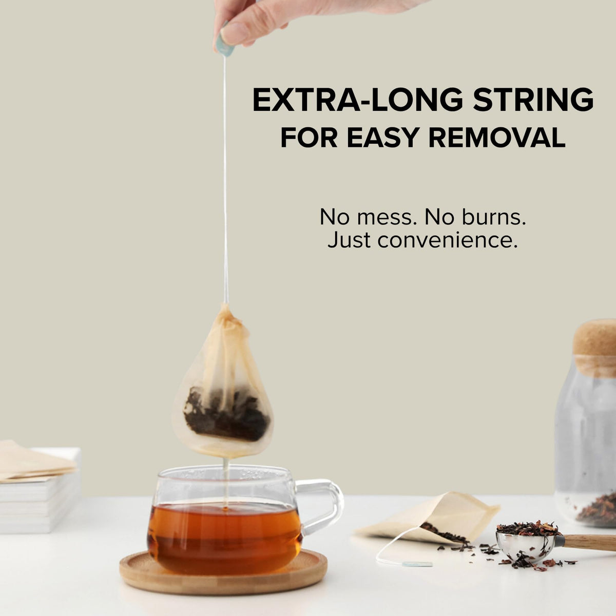 Viva Scandinavia VIVA Large Tea Filter Bags for Loose Leaf Tea, 50 Ct, Microplastic-Free