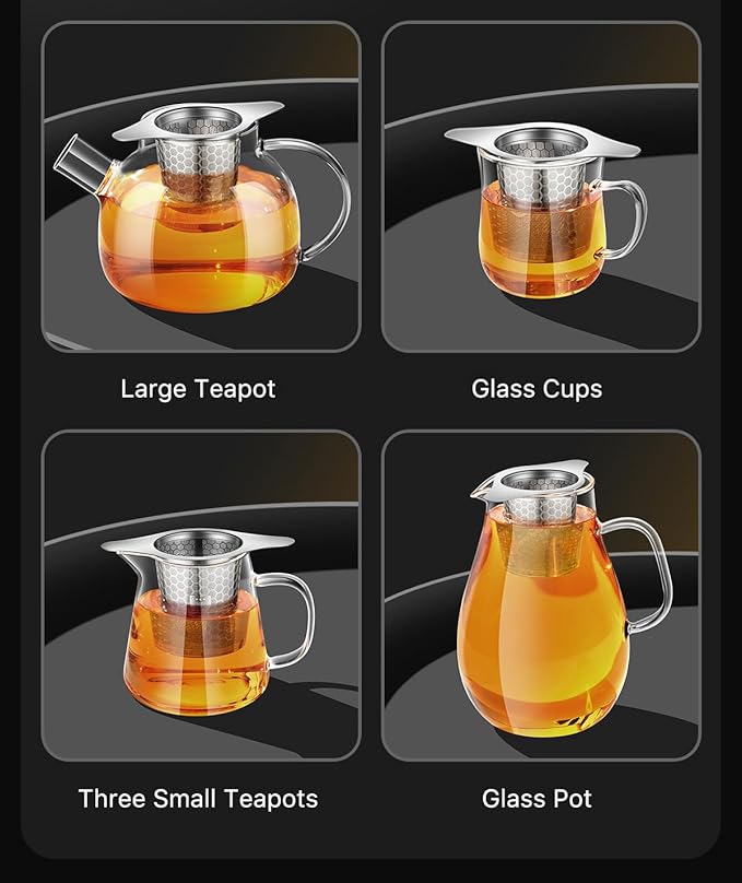 Premium Stainless Steel Loose Leaf Tea Infuser, SUS 316 Grade, Hexagonal Mesh Pattern with Wide Rim, Loose Leaf Steeper Strainer(2 Pcs)