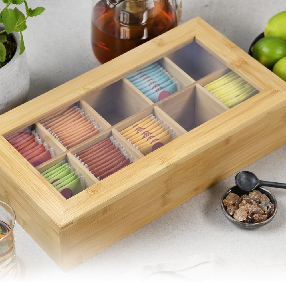Kesper 5890113 Tea Box 36 x 20 x 9 cm, Bamboo, Brown