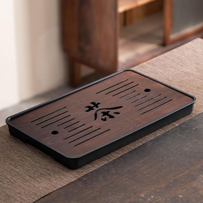 Large 17 Inch Bamboo Chinese Gongfu Tea Ceremony Tray Table Box with Water Storage for Kungfu Kung fu Tea Set