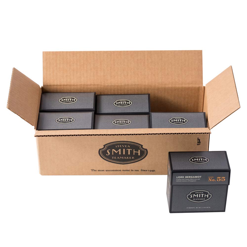 Smith Teamaker | Lord Bergamot No. 55 | Caffeinated Full Leaf Earl Grey Black Tea with Italian Bergamot Oil; 6 Pack (90 Sachets, 1.2oz each)