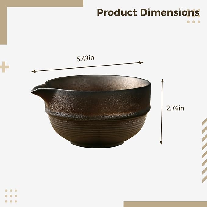 Japanese Matcha Bowl Ceremony Set – Handcrafted Ceramic Chawan with Ripple Texture
