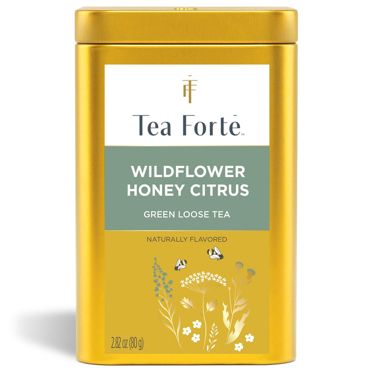 Tea Forte Wildflower Honey Citrus Premium Loose Leaf Caffeinated Green Tea Blend Canister, Makes 35-50 Cups