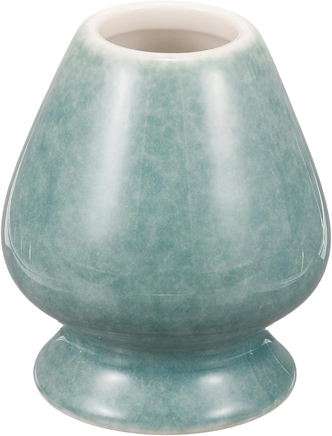HARFINGTON Ceramic Chasen Stand 70mm Matcha Whisk Holder Teas Set Whisks Stand Traditional Matcha Tea Chasen Holder Tea Set Accessories for Tea Tasting, Mint Green