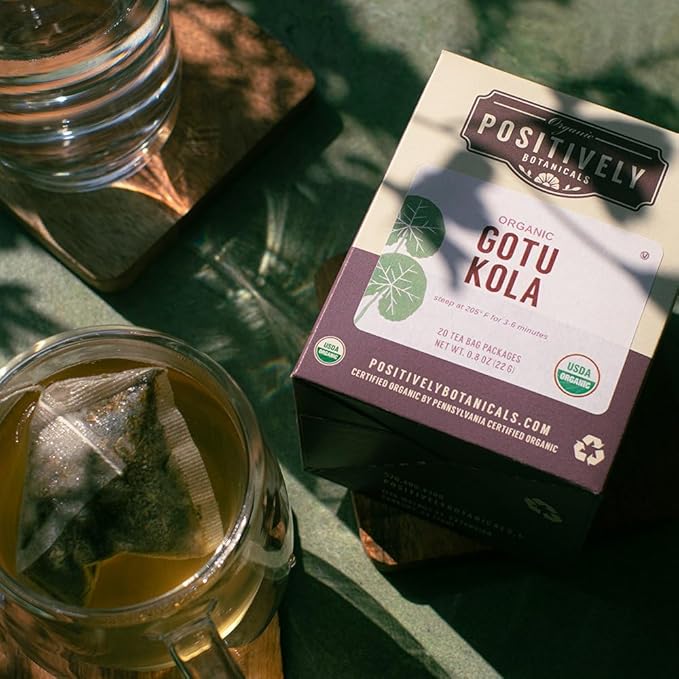 Organic Positively Botanicals Company, Gotu Kola Herbal Tea Bags, 20 Count