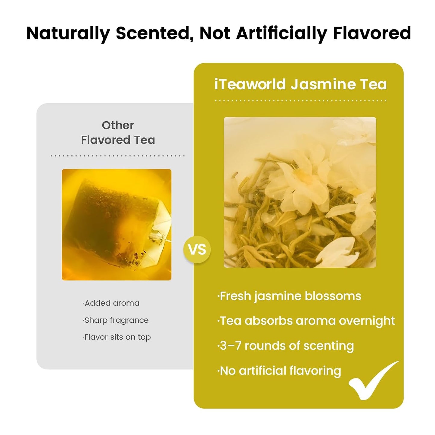 iTeaworld Jasmine Loose Leaf Tea Sampler,6 Chinese Jasmine Teas Gift 3.17oz | Up to 250 Cups|Green,White,Oolong,Dark,Black Tea Bases|No Added Sugar&amp;Artificial Flavoring|Naturally Scented Tea Gift Set
